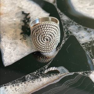 Sterling silver rope spiral ring